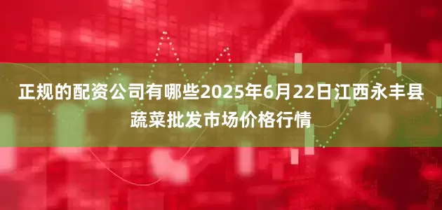 正规的配资公司有哪些2025年6月22日江西永丰县蔬菜批发市场价格行情